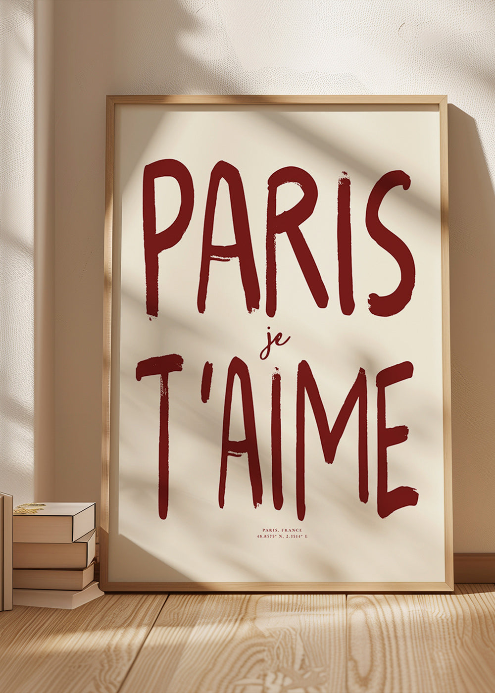 Poster de viagem tipográfico Paris je t'aime