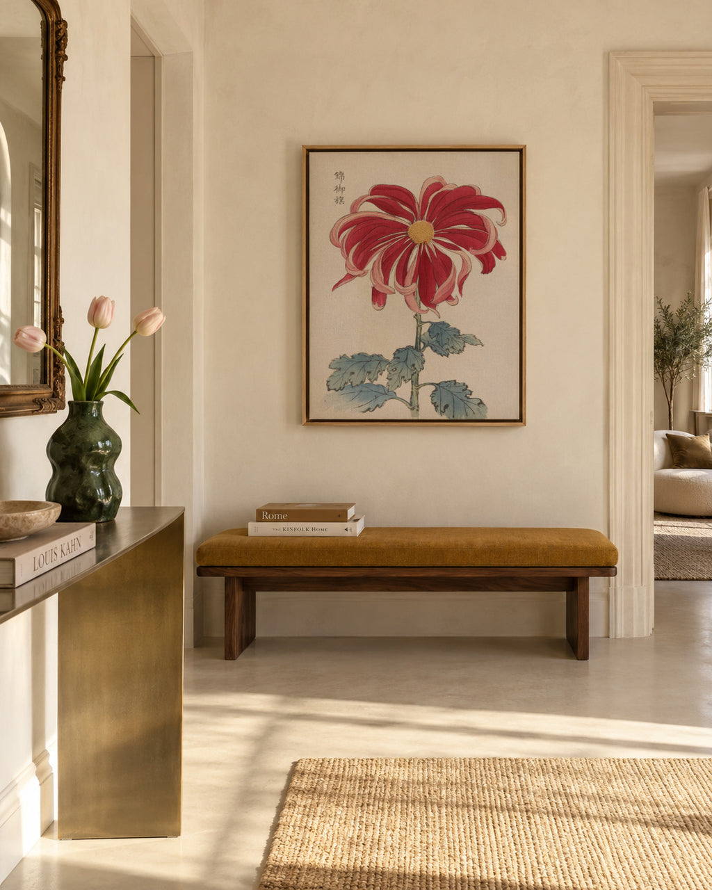 Nishiki No Mihata by Keika Hasegawa - Framed canvas in an interior
