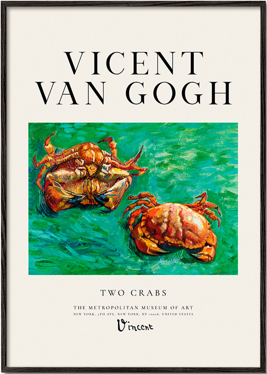 Two Crabs de Van Gogh — Caranguejos em fundo verde