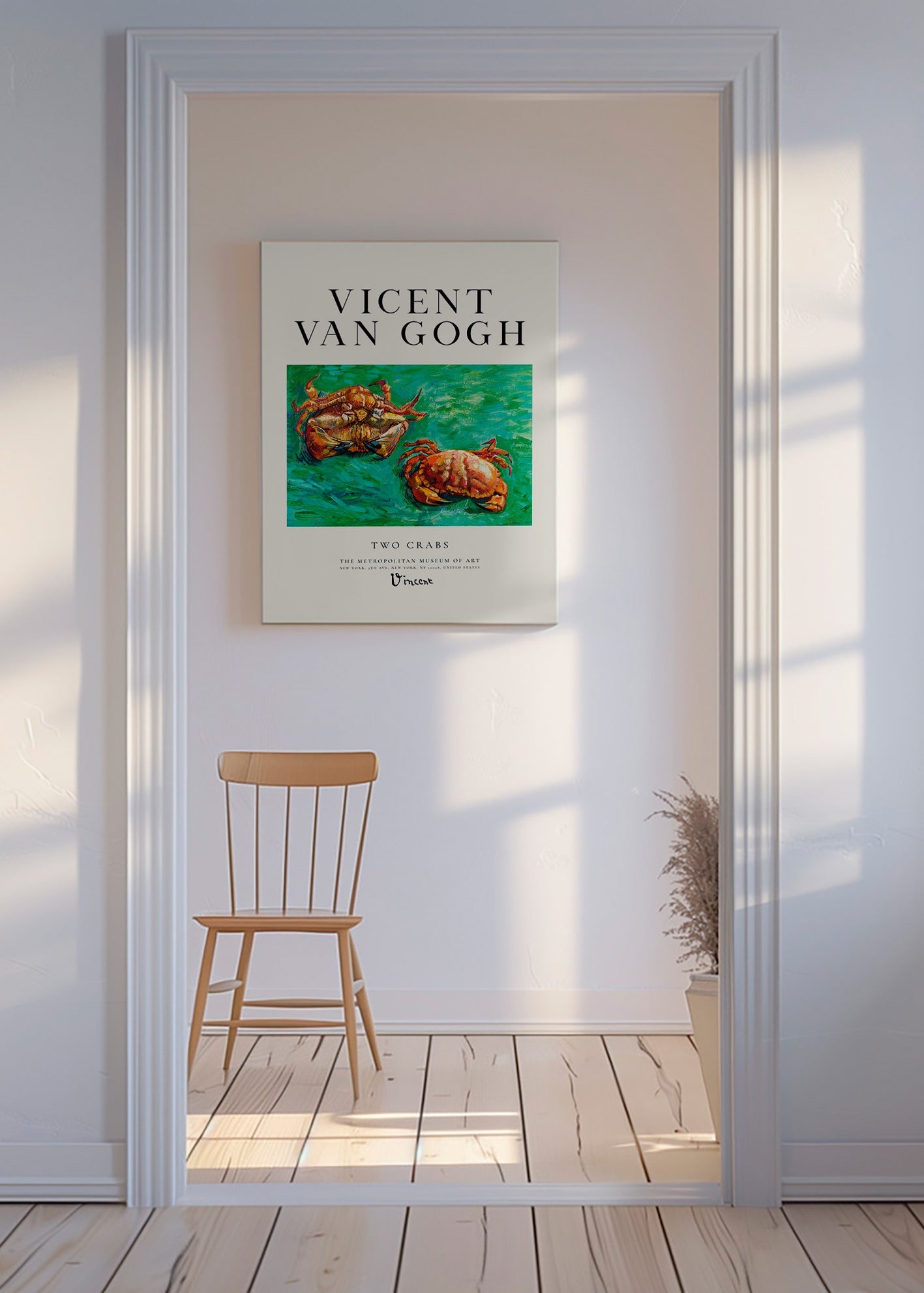 Two Crabs de Van Gogh — Caranguejos em fundo verde
