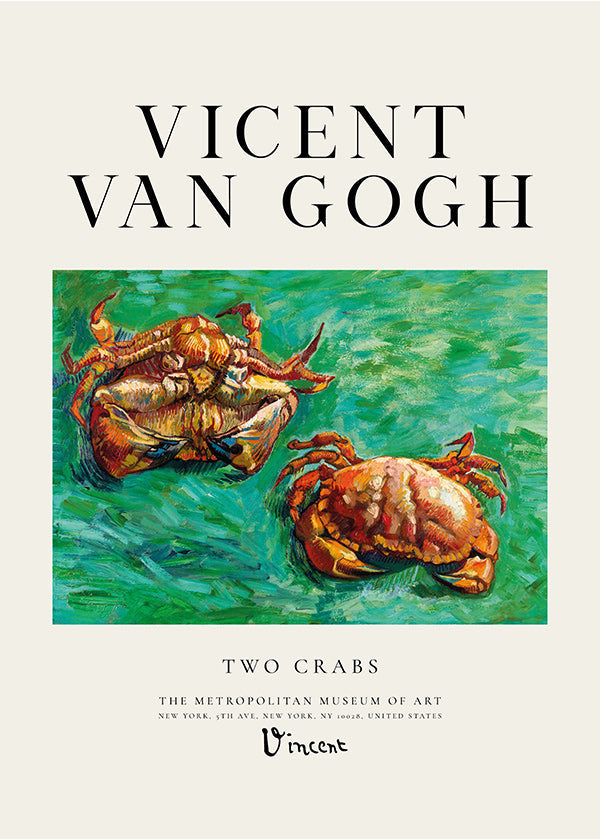 Two Crabs de Van Gogh — Caranguejos em fundo verde