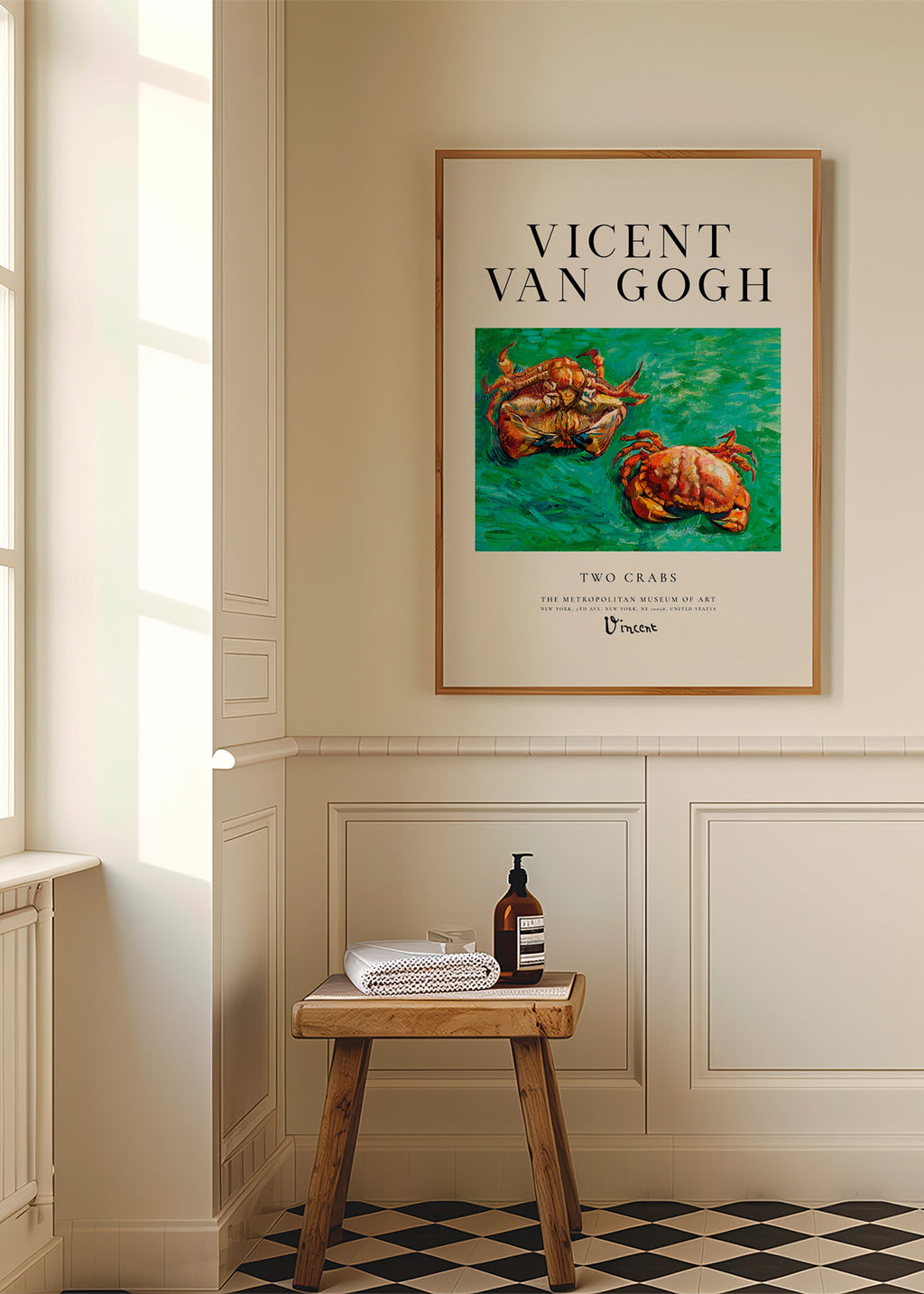 Two Crabs de Van Gogh — Caranguejos em fundo verde