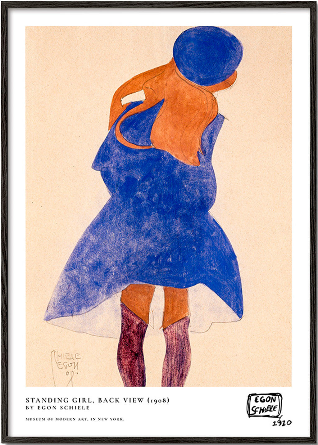 Ilustração: figura feminina de costas em azul