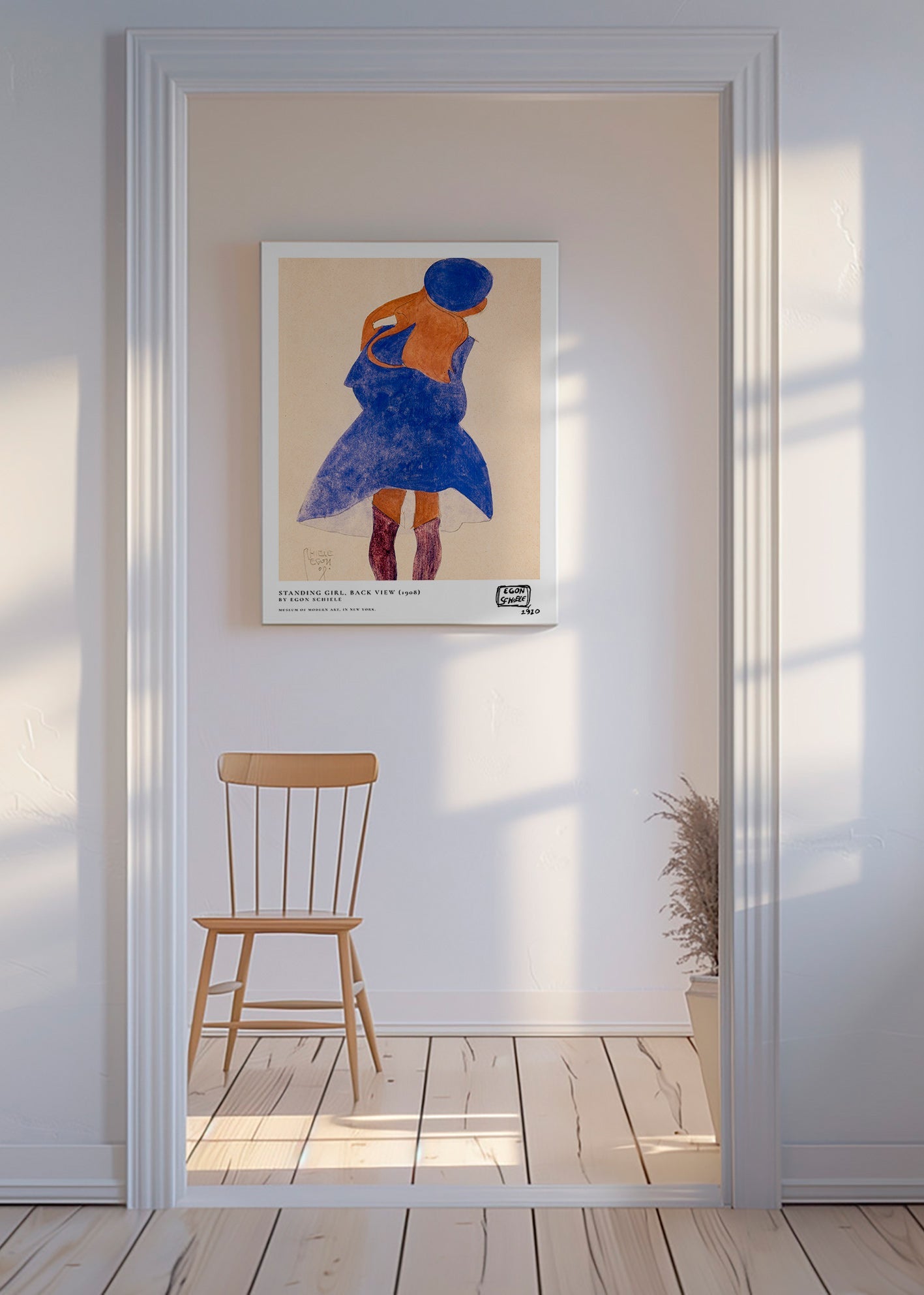 Ilustração: figura feminina de costas em azul