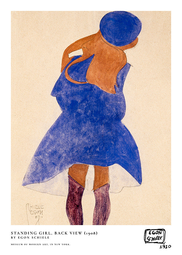 Ilustração: figura feminina de costas em azul
