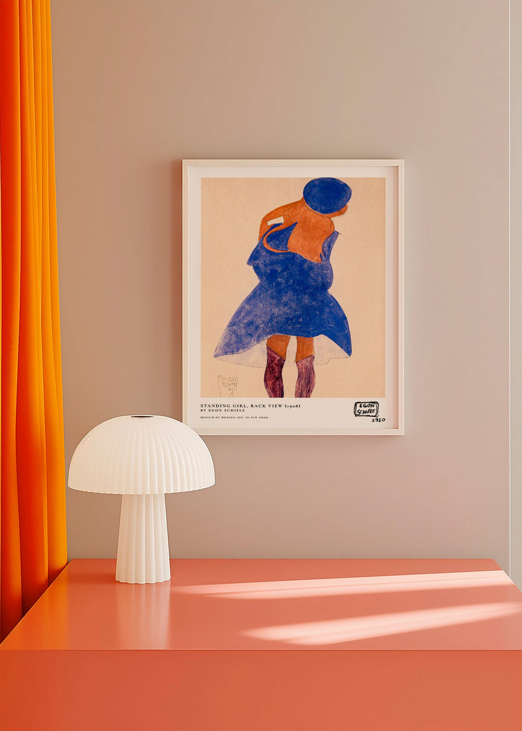 Ilustração: figura feminina de costas em azul