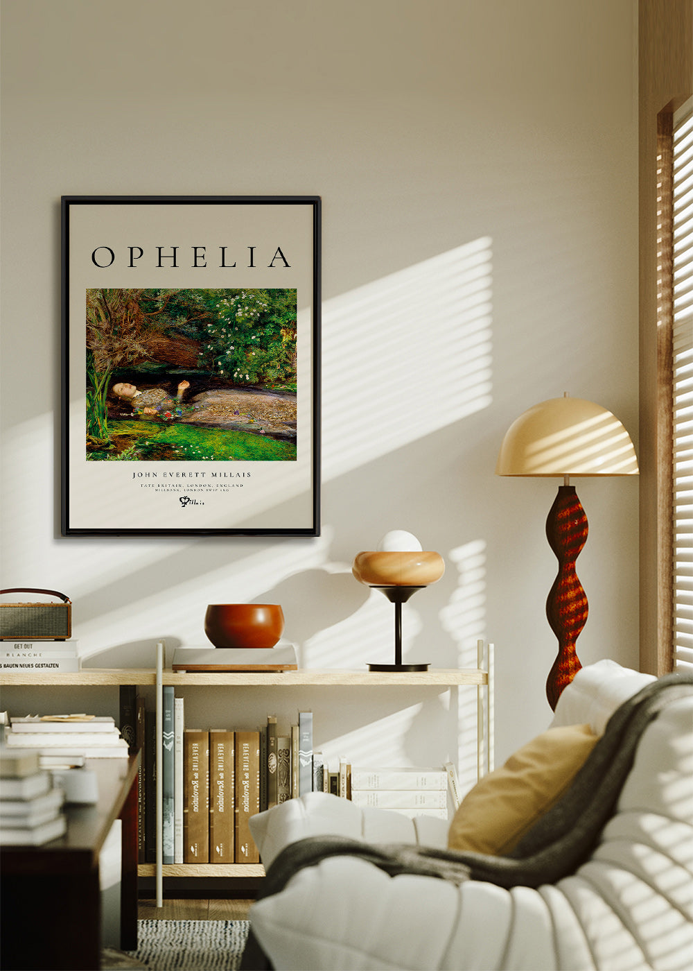 Estampa botânica Ophelia à beira d'água
