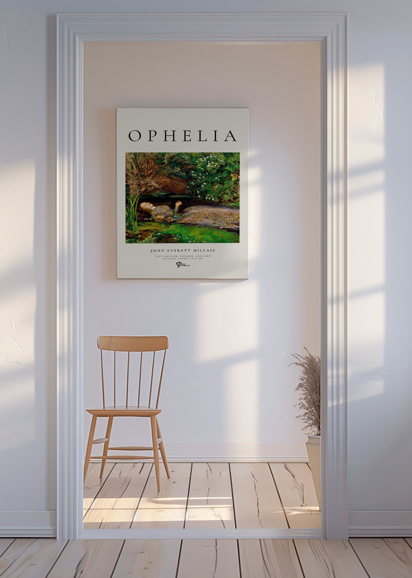 Estampa botânica Ophelia à beira d'água