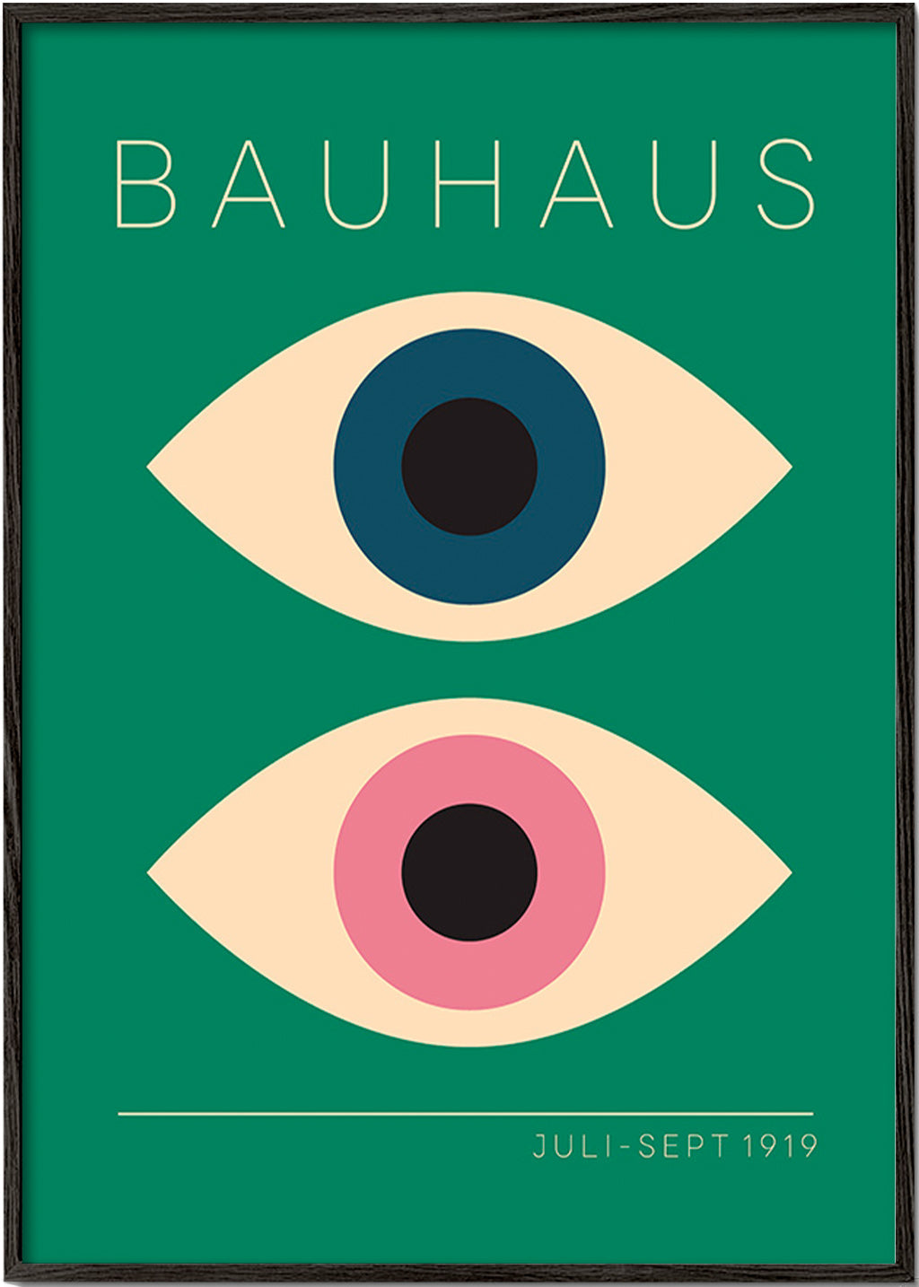 Quadro geométrico Bauhaus olhos gémeos