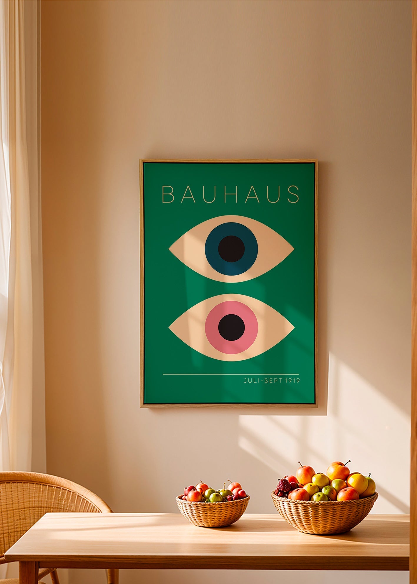 Quadro geométrico Bauhaus olhos gémeos