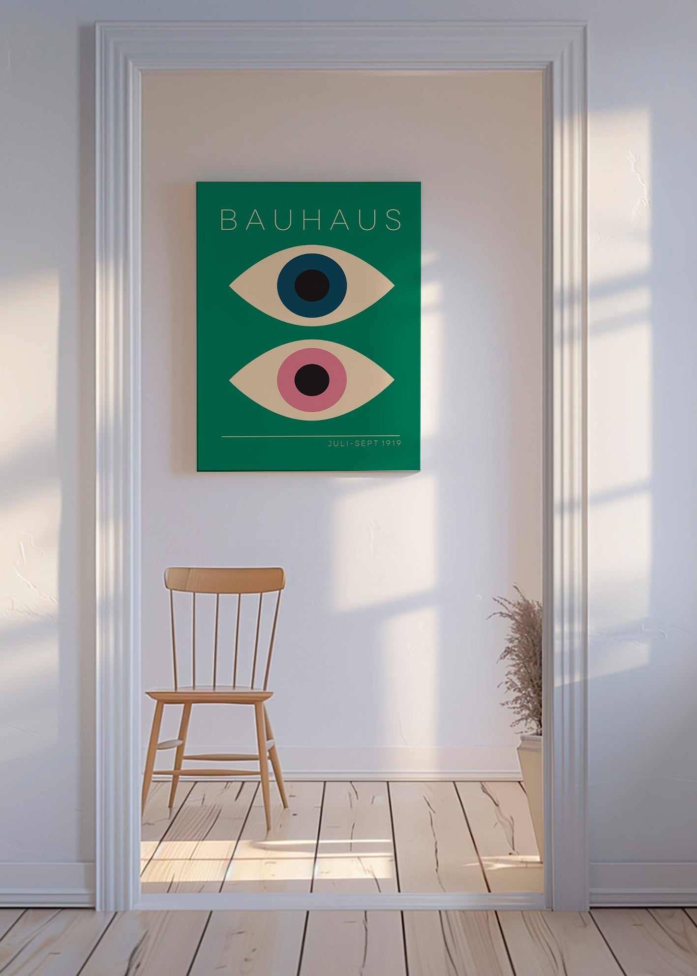 Quadro geométrico Bauhaus olhos gémeos