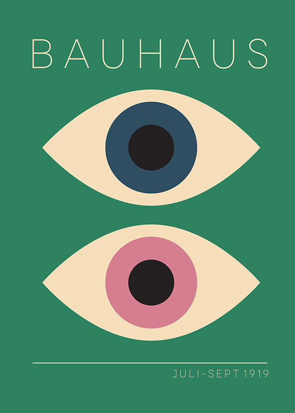 Quadro geométrico Bauhaus olhos gémeos
