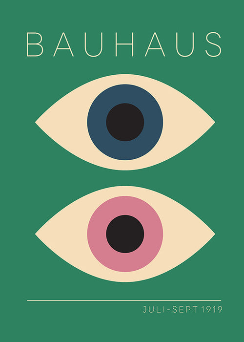 Quadro geométrico Bauhaus olhos gémeos
