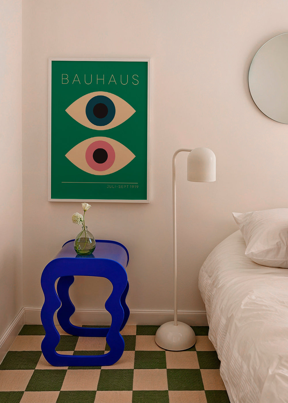Quadro geométrico Bauhaus olhos gémeos