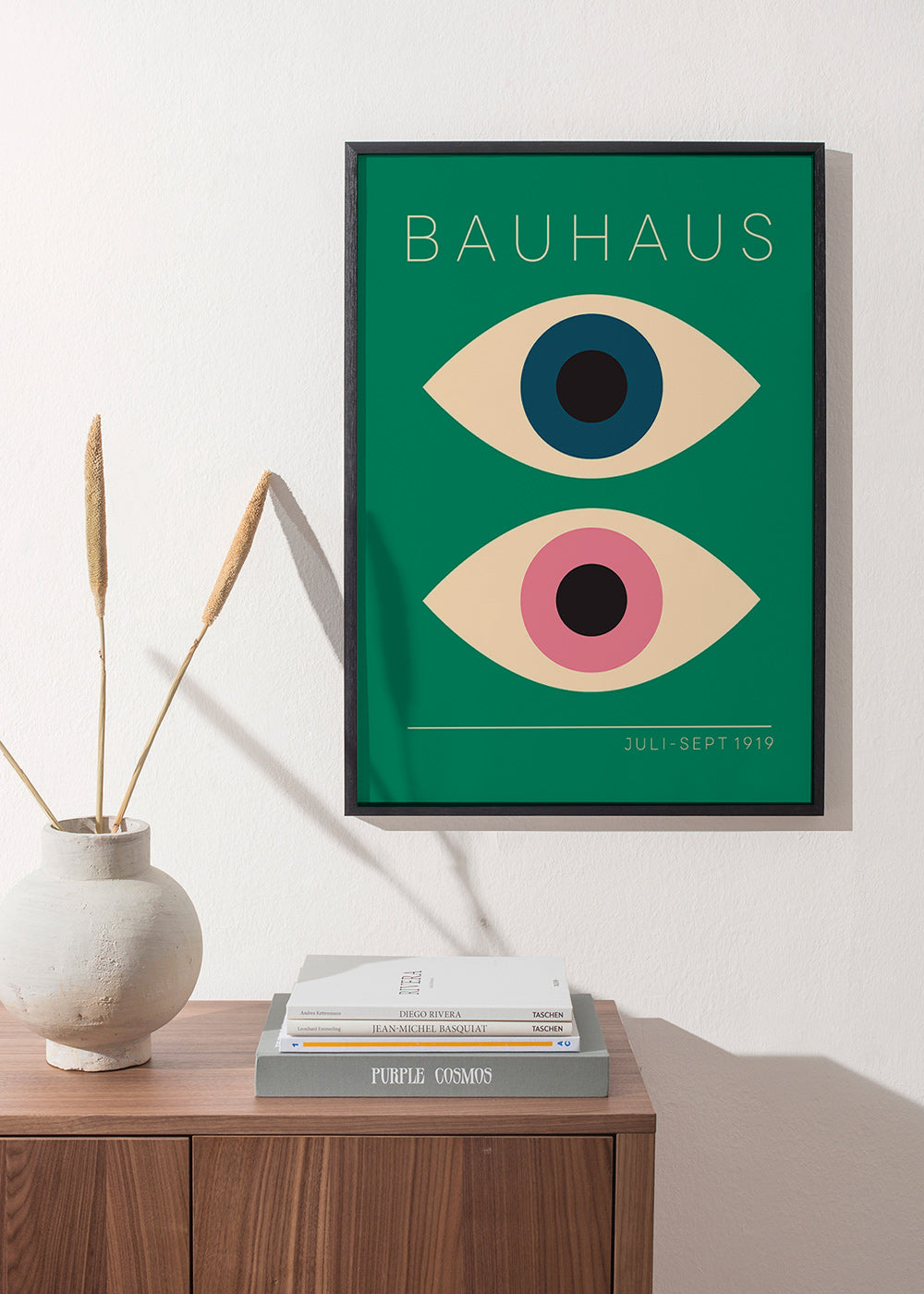 Quadro geométrico Bauhaus olhos gémeos