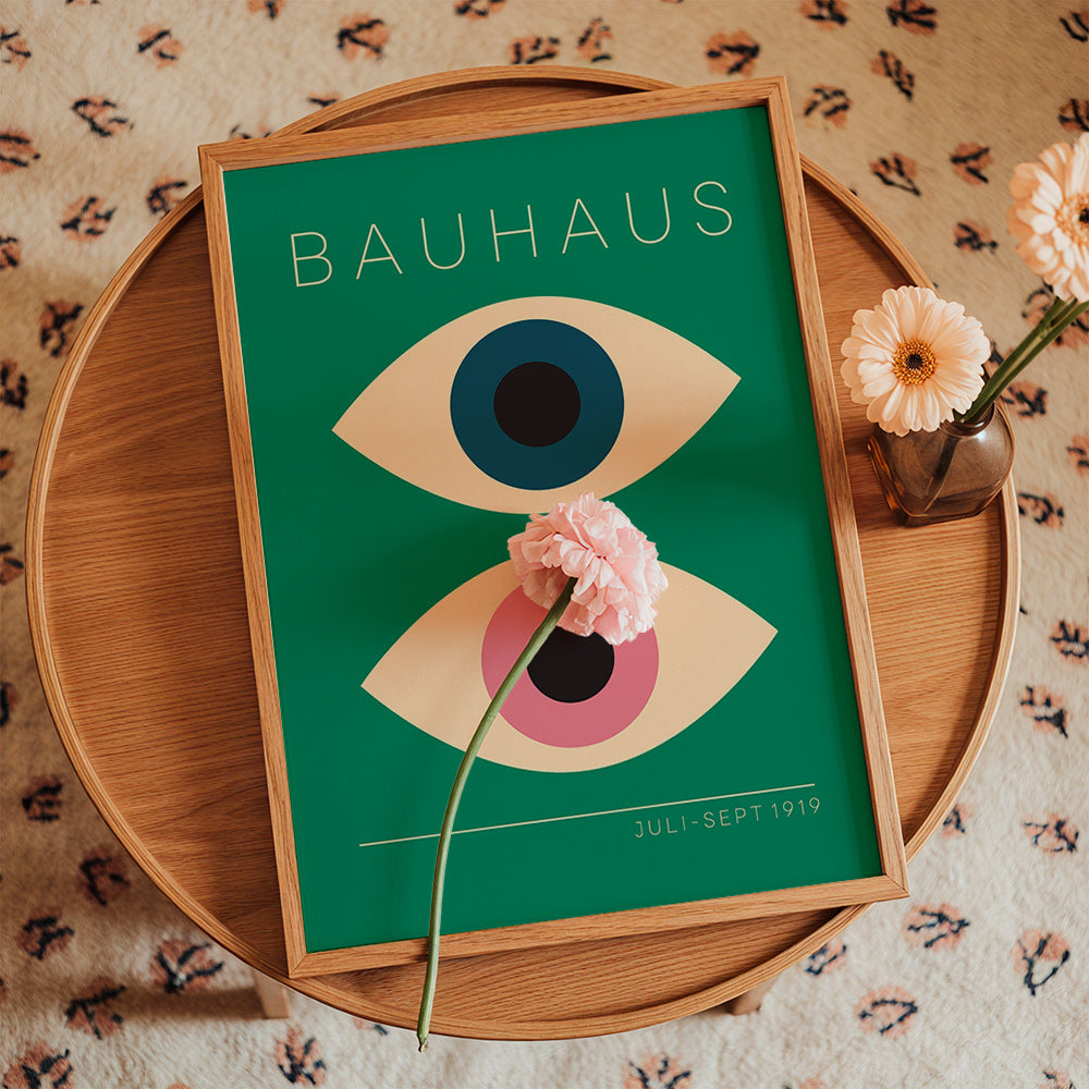 Quadro geométrico Bauhaus olhos gémeos