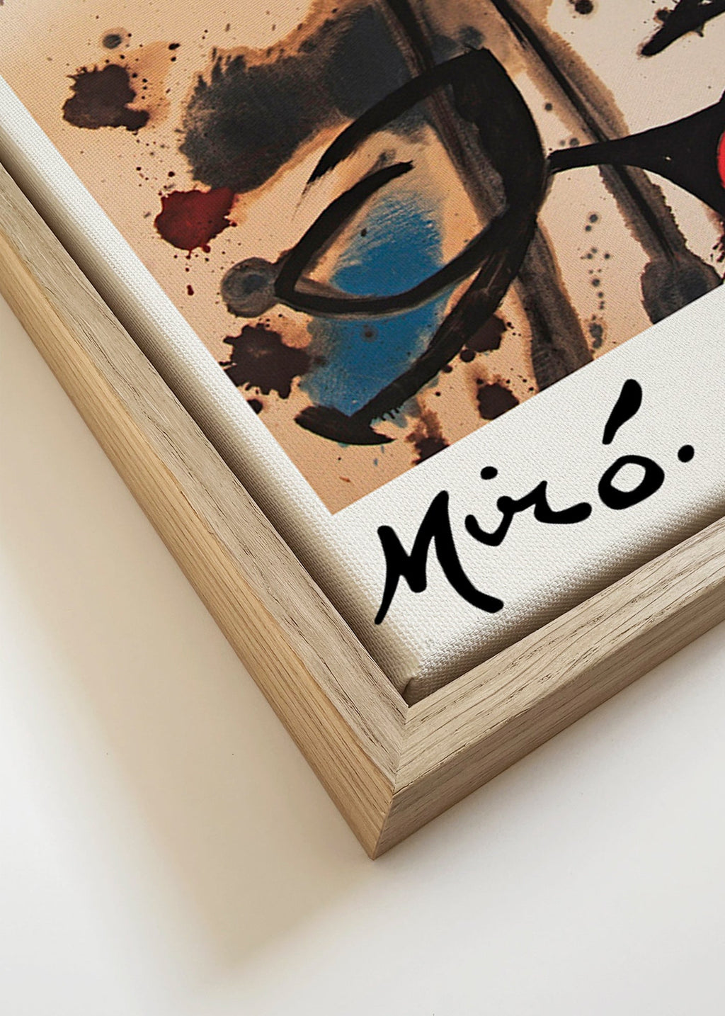 Obra abstrata com motivos de pássaros negros