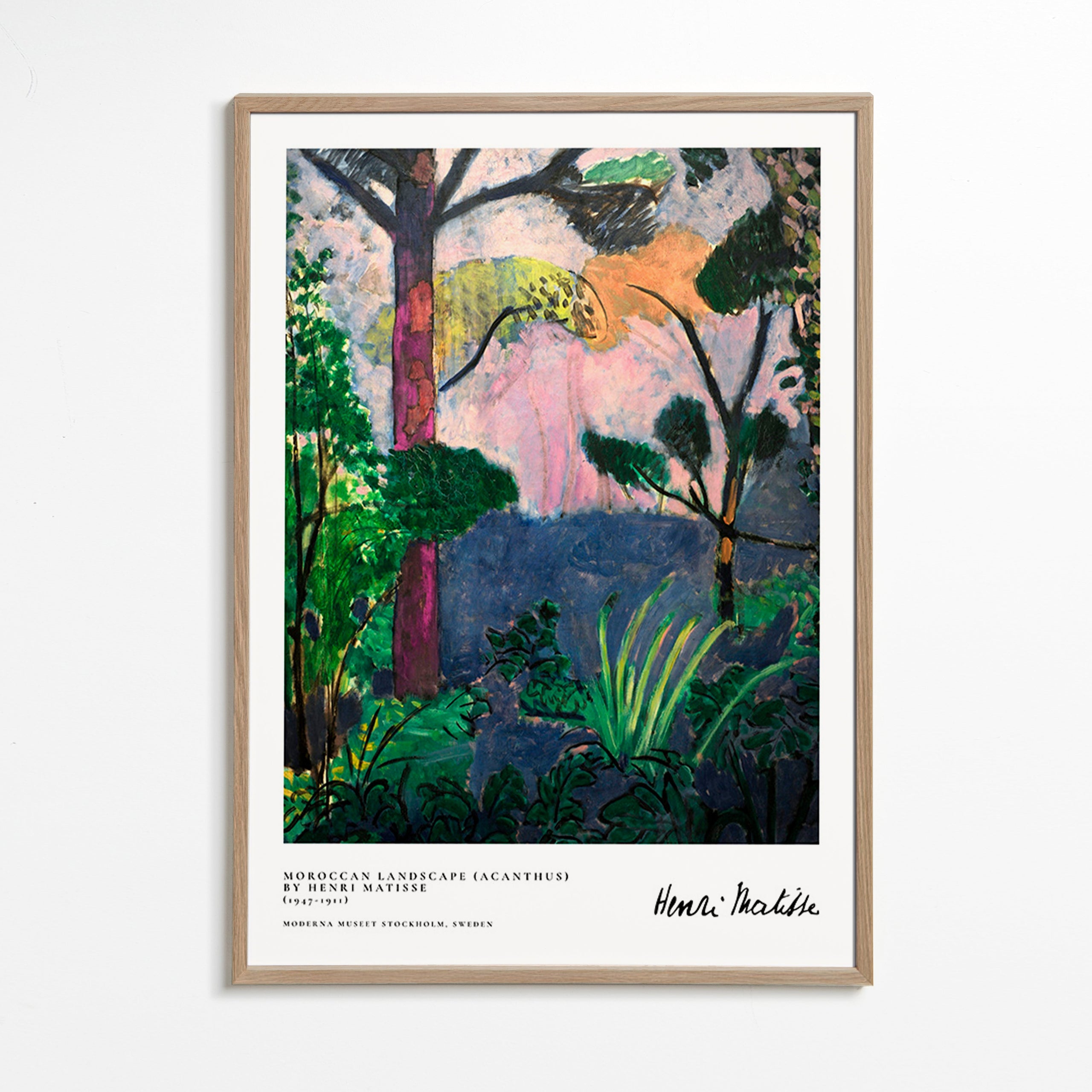 Quadro de paisagem com vegetação pictórica
