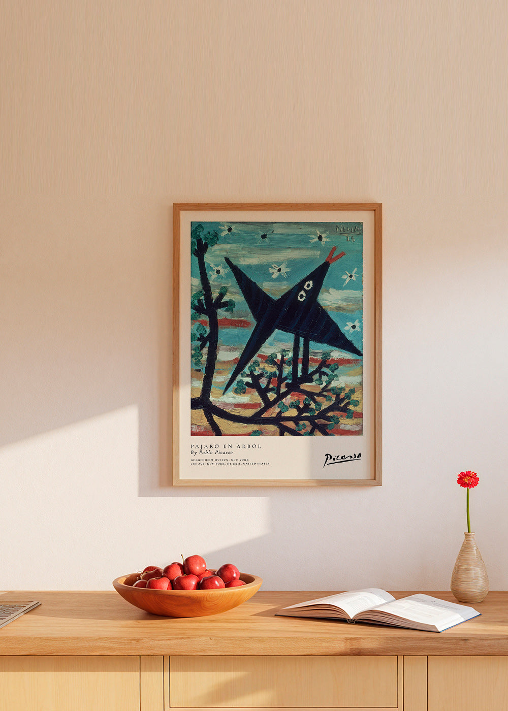 Quadro pássaro em árvore