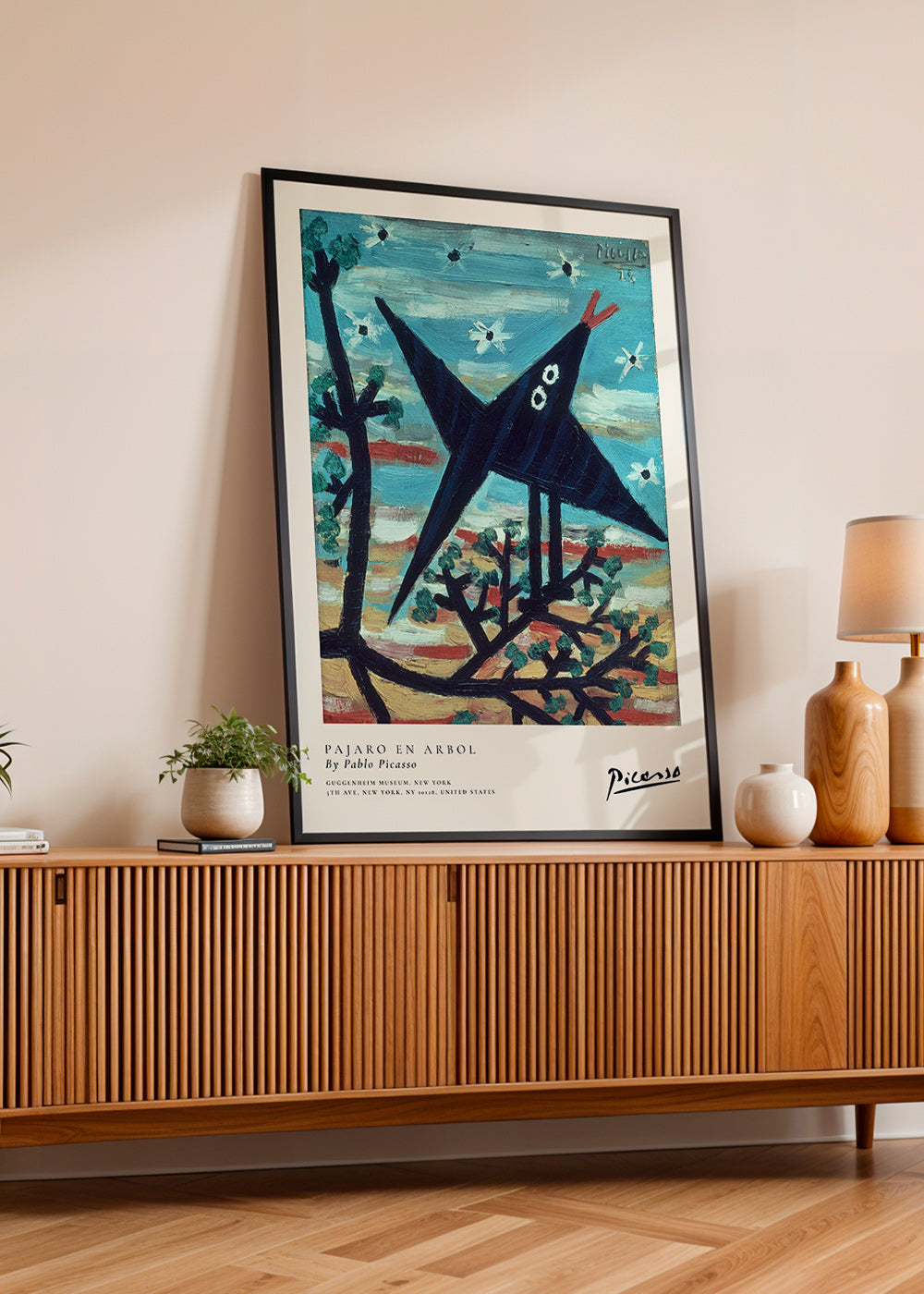 Quadro pássaro em árvore