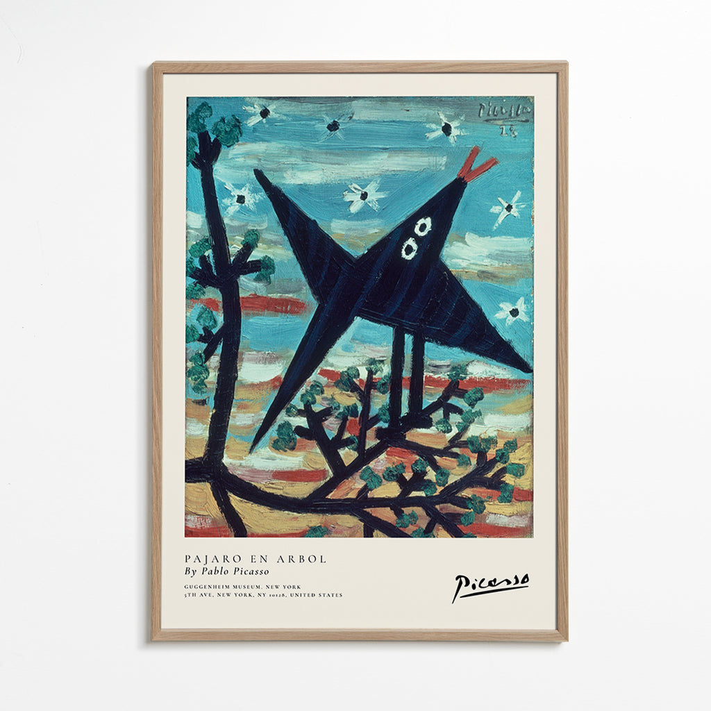 Quadro pássaro em árvore