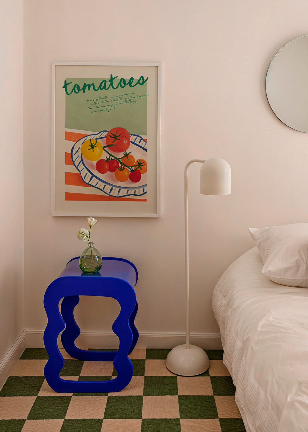 Arte para cozinha com tomates ilustrados