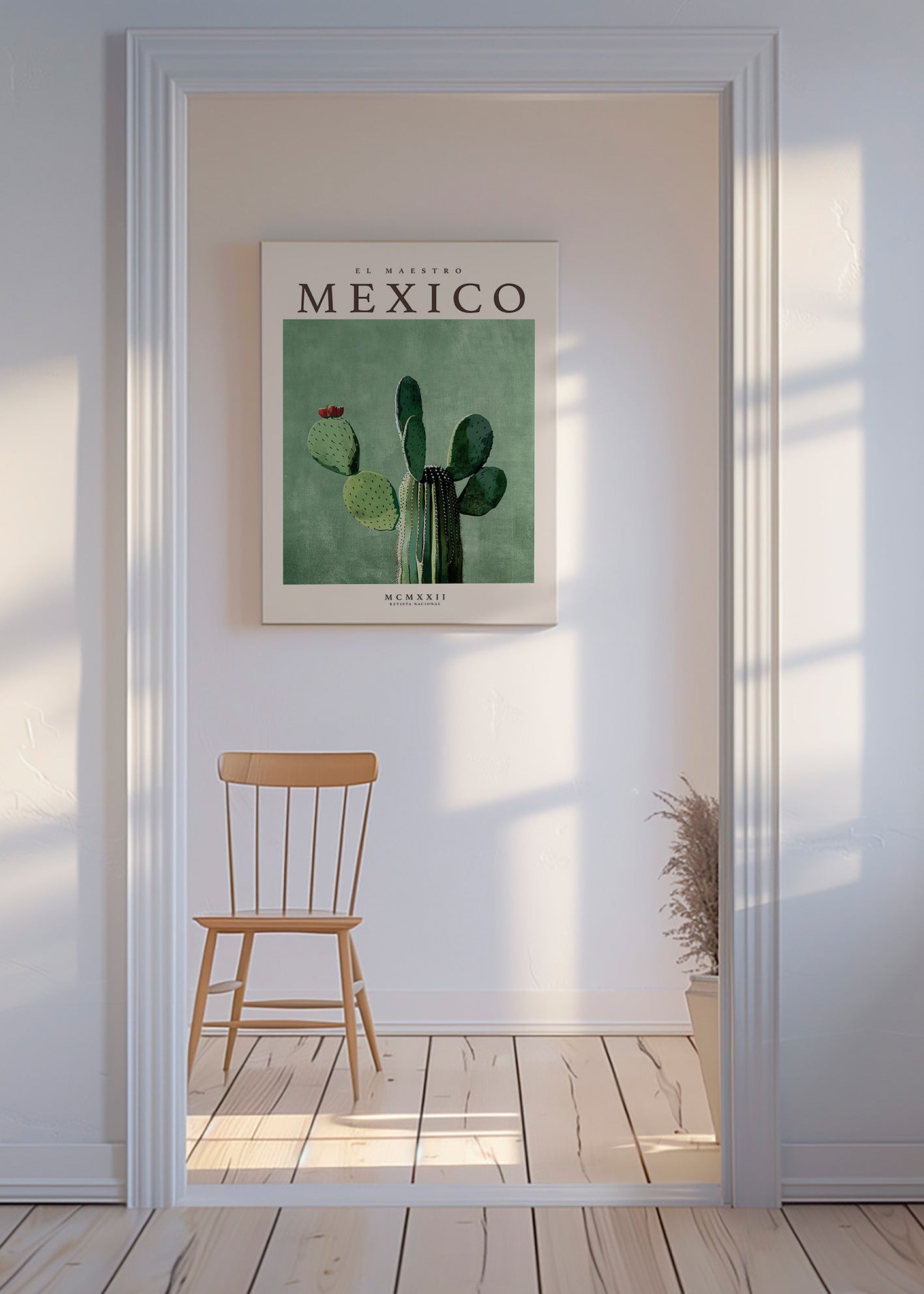 Estampa botânica México com cacto