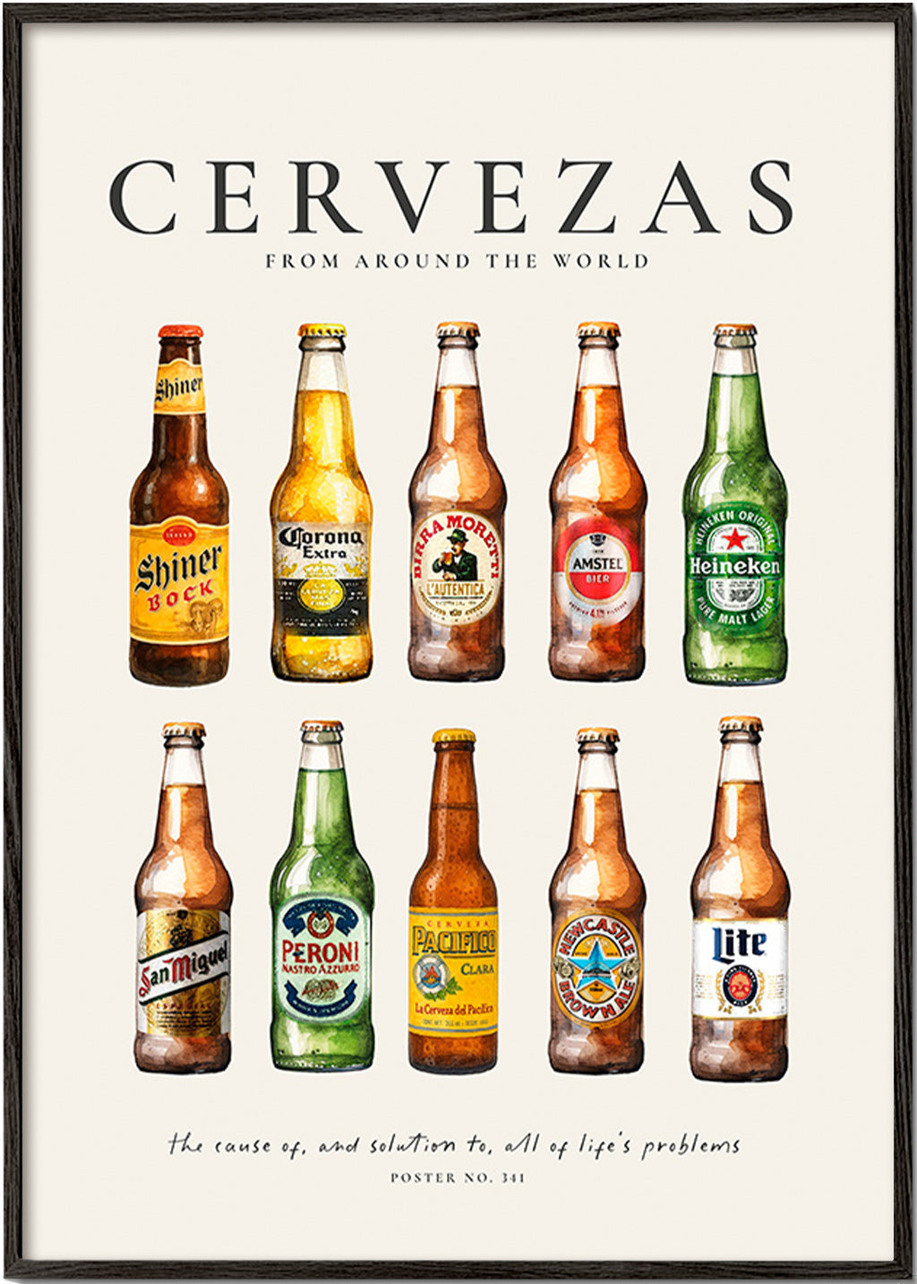 Arte para cozinha — Garrafas de cerveja clássicas