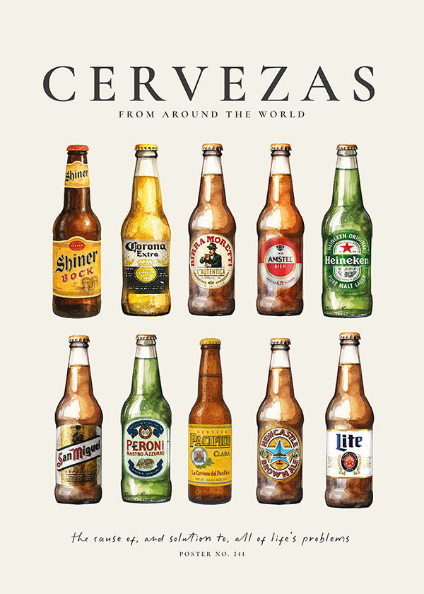 Arte para cozinha — Garrafas de cerveja clássicas