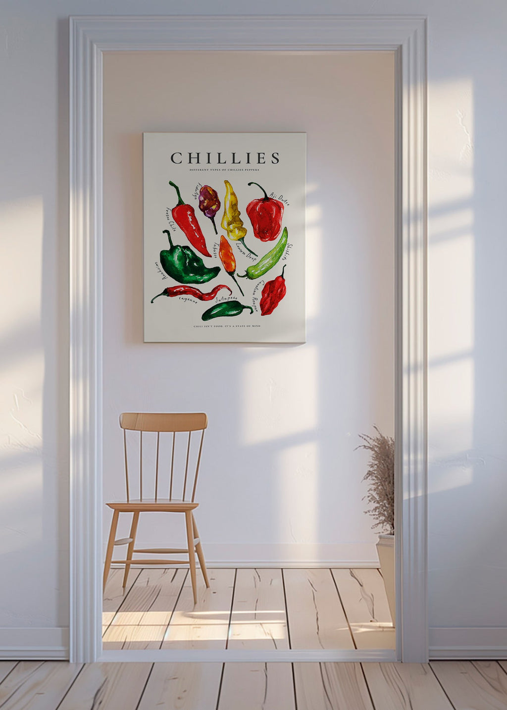Arte para cozinha Chillies em aquarela