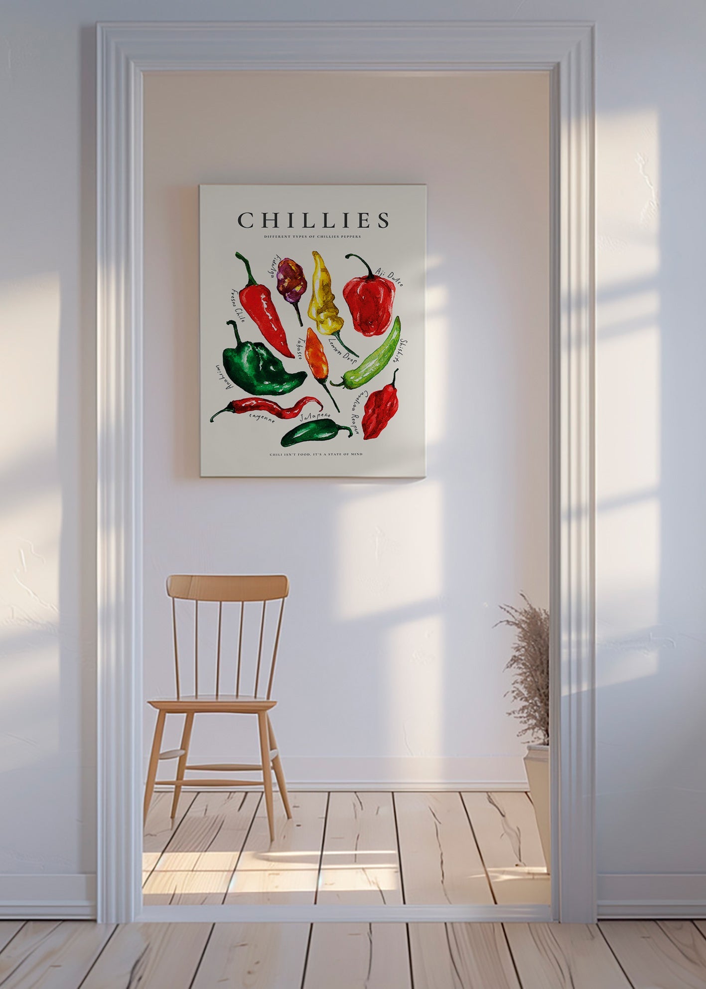 Arte para cozinha Chillies em aquarela