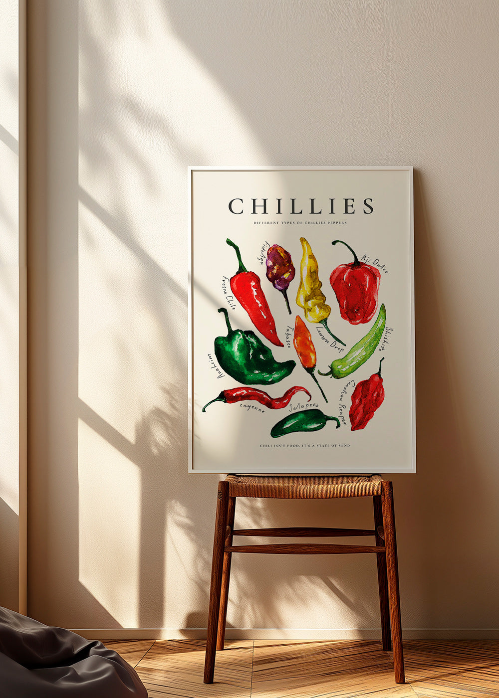 Arte para cozinha Chillies em aquarela