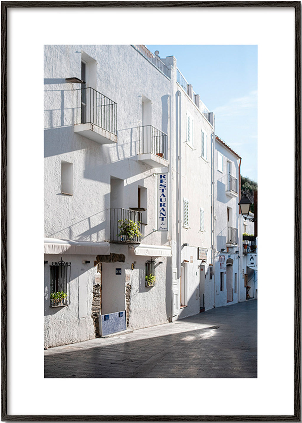 Arte para cozinha Rua branca mediterrânea