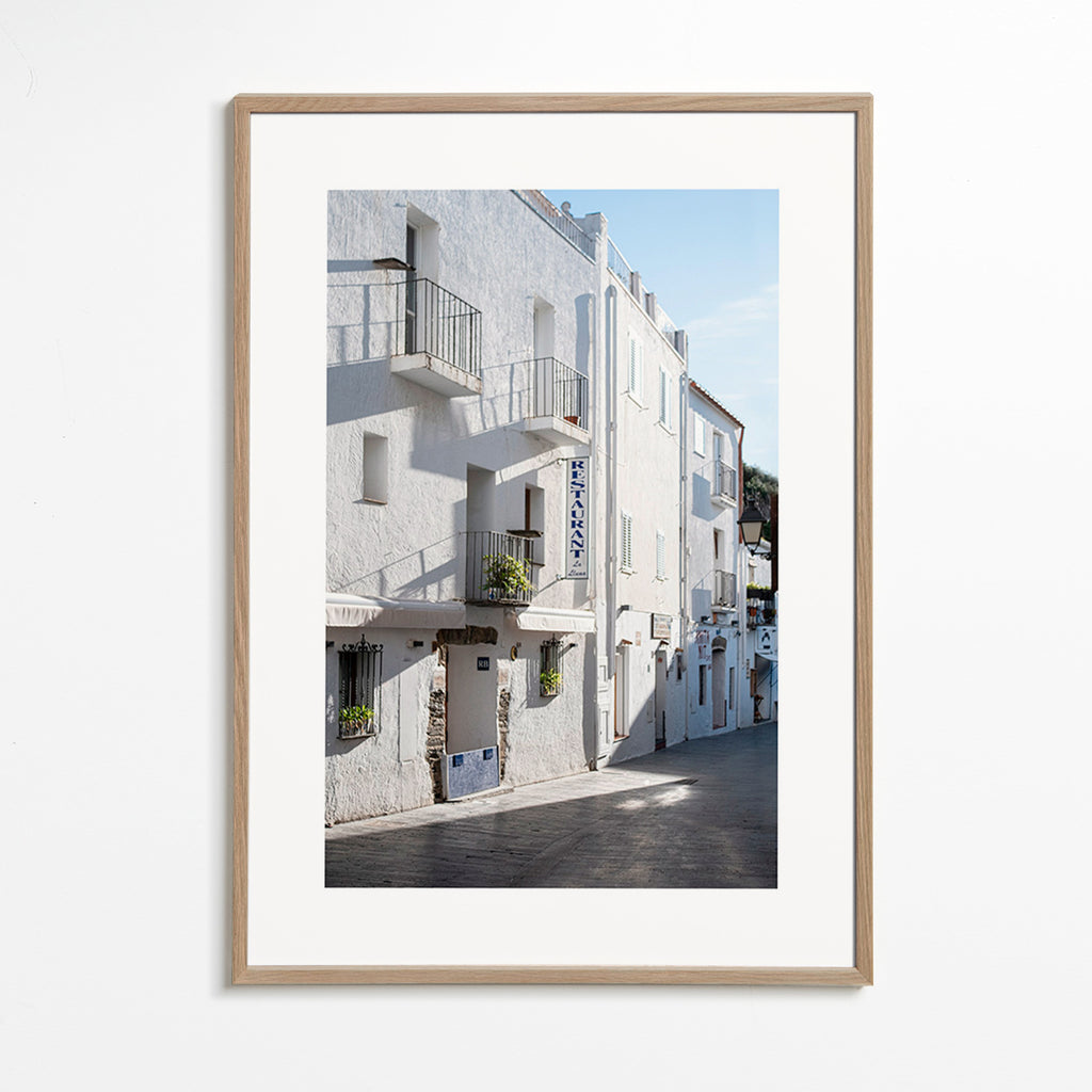 Arte para cozinha Rua branca mediterrânea