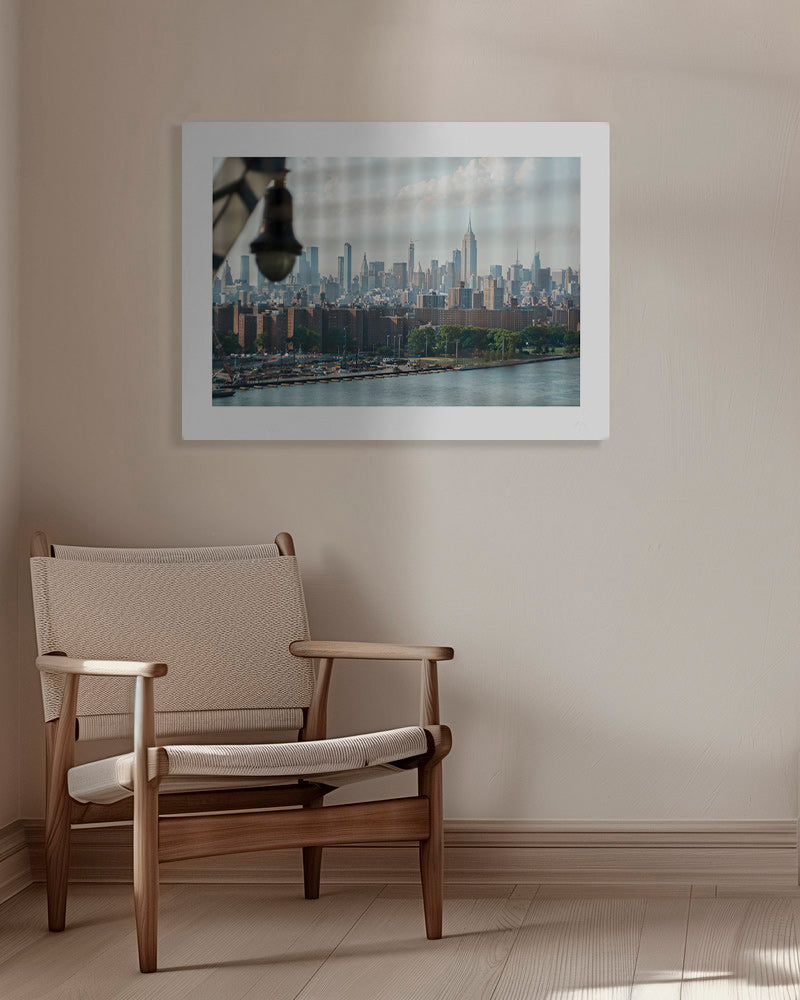 Arte de cidade Manhattan vista pela janela