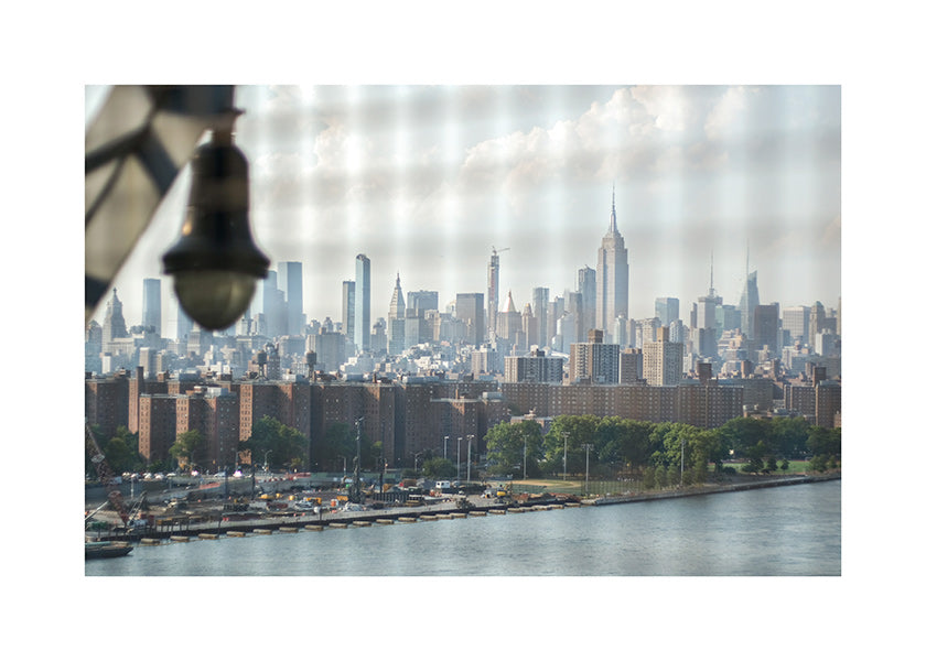 Arte de cidade Manhattan vista pela janela
