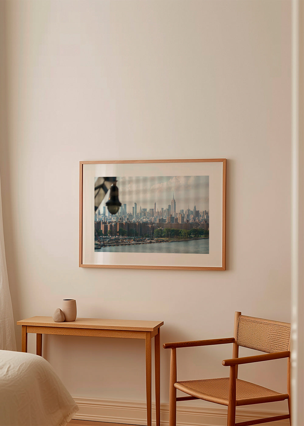 Arte de cidade Manhattan vista pela janela