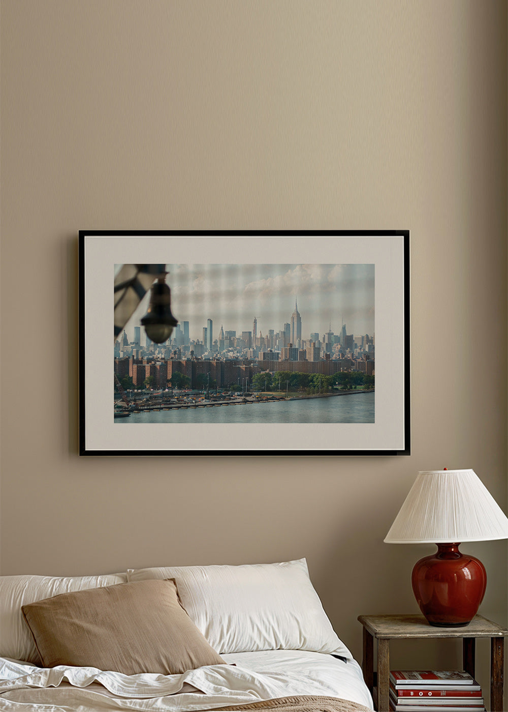 Arte de cidade Manhattan vista pela janela