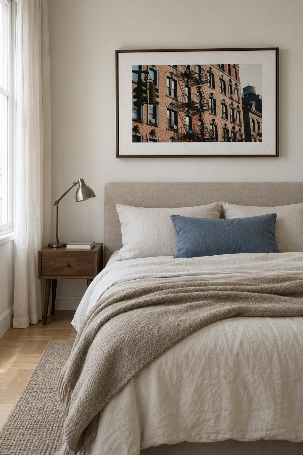 Brooklyn Facade - Framed canvas in an interior