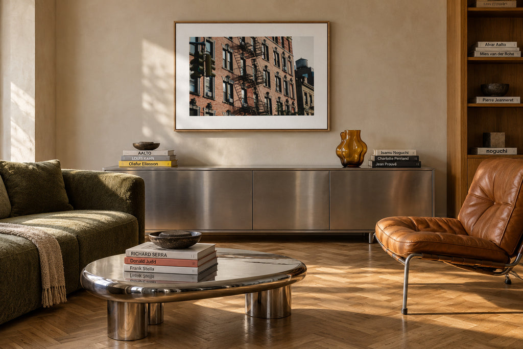Brooklyn Facade - Framed canvas in an interior