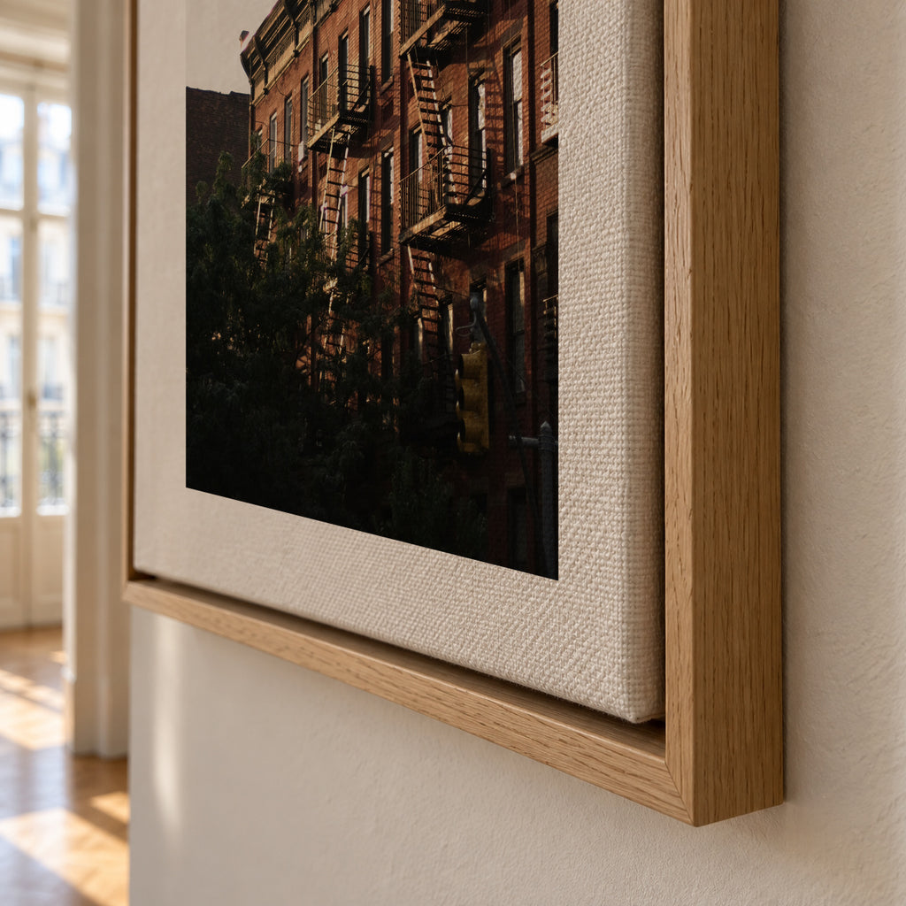 Downtown Corner - Framed canvas detail