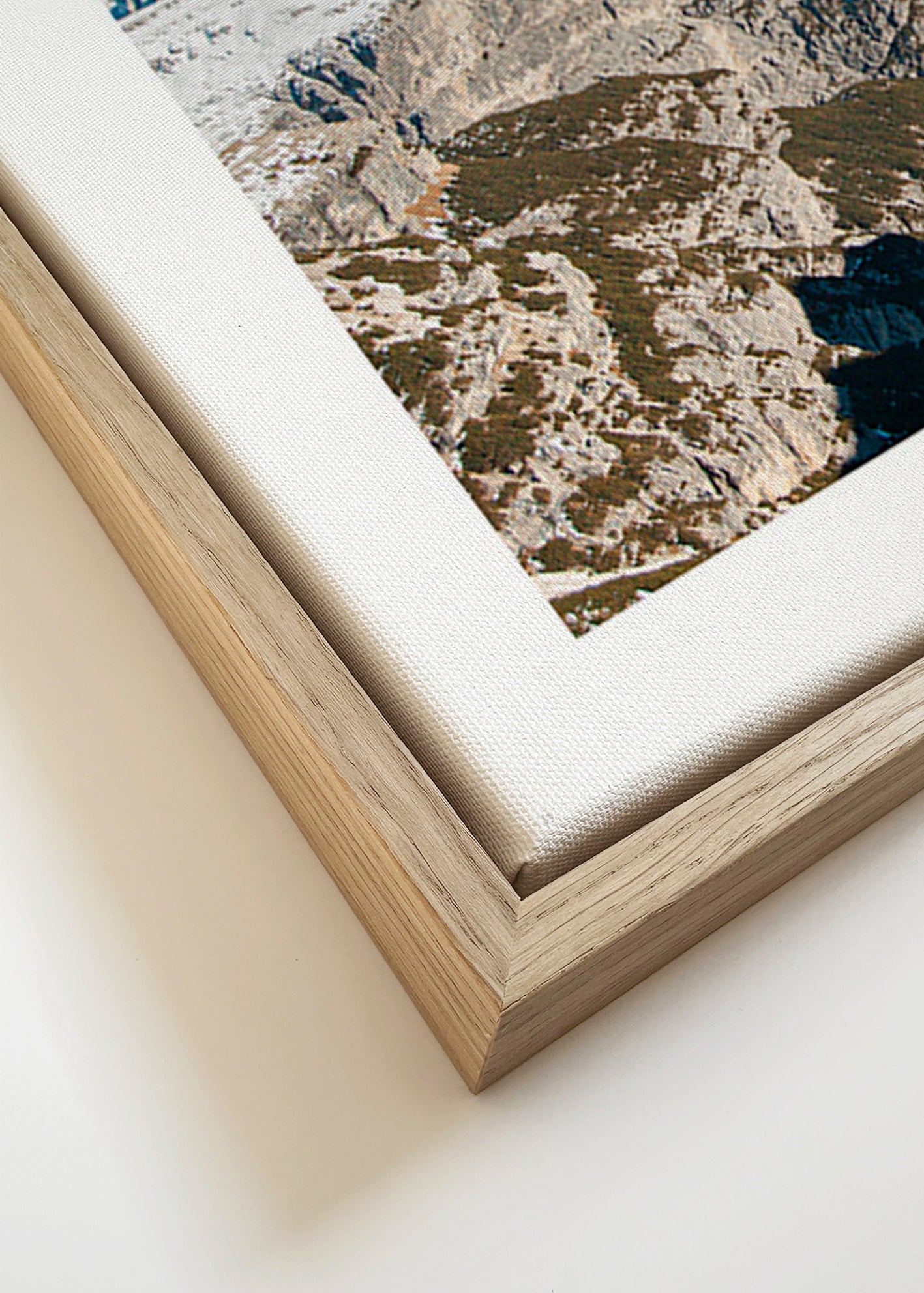 Quadro paisagístico com vale de montanha nevado