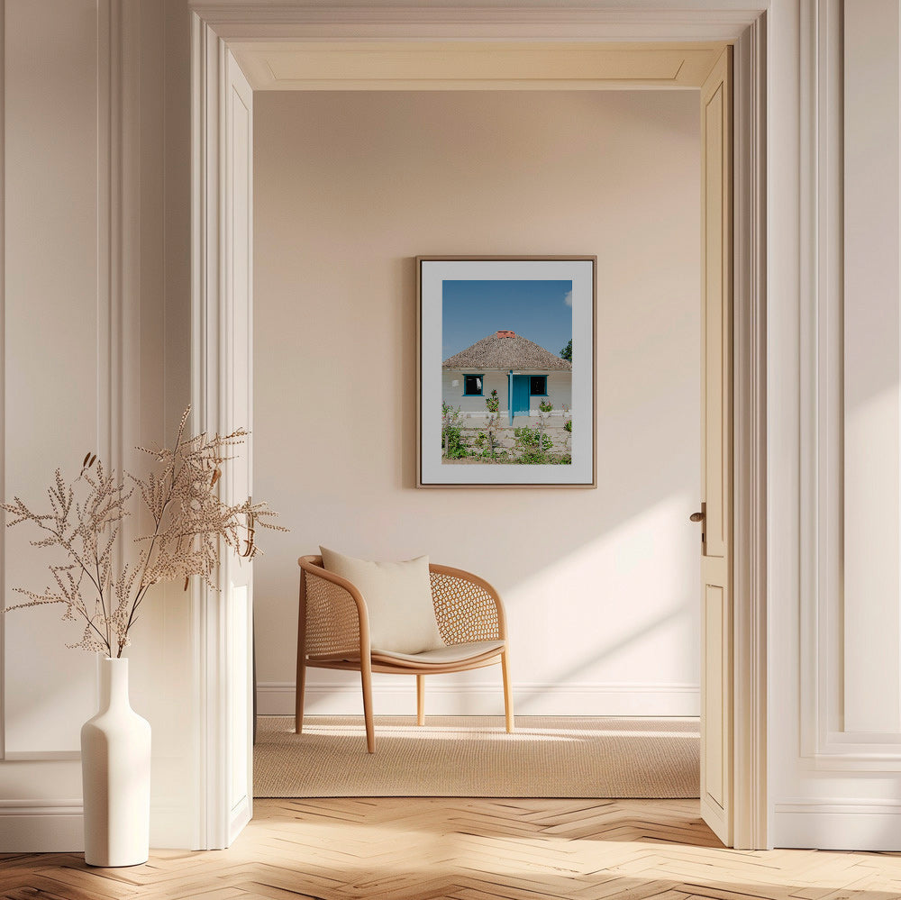 Arte paisagístico: casa com porta azul