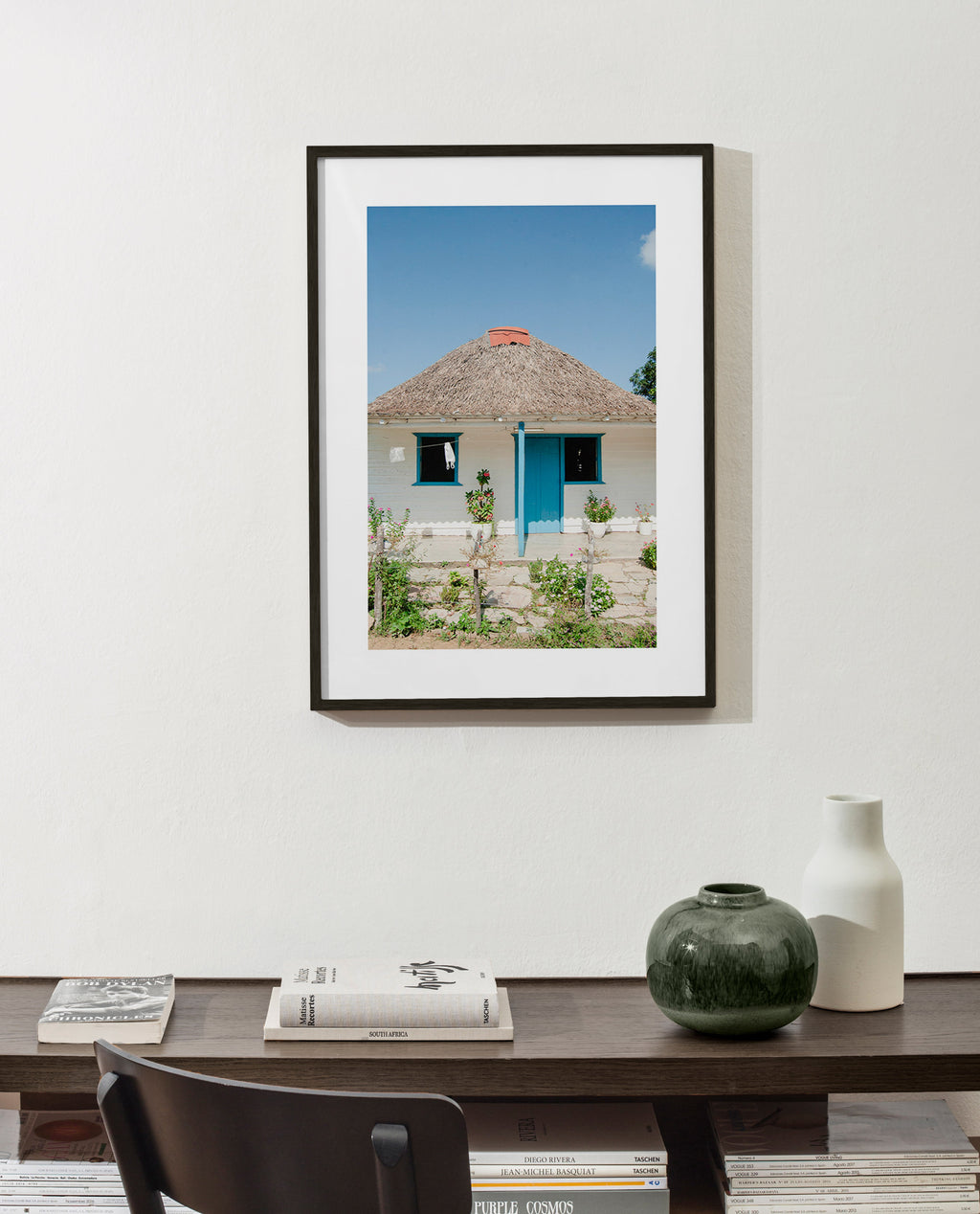 Arte paisagístico: casa com porta azul