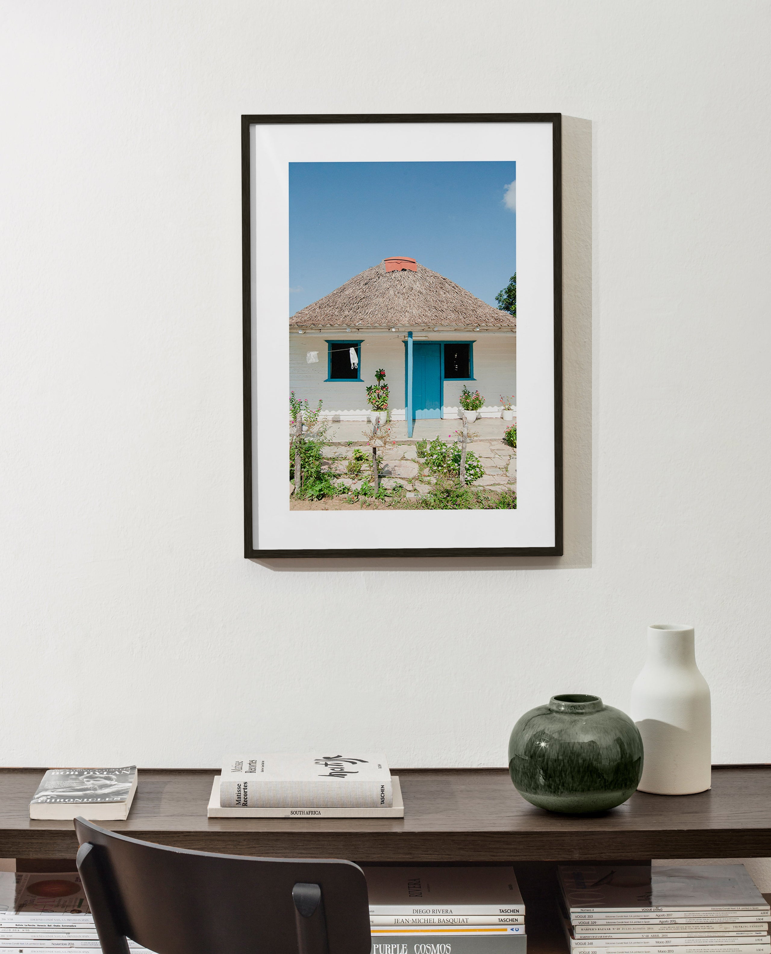 Arte paisagístico: casa com porta azul