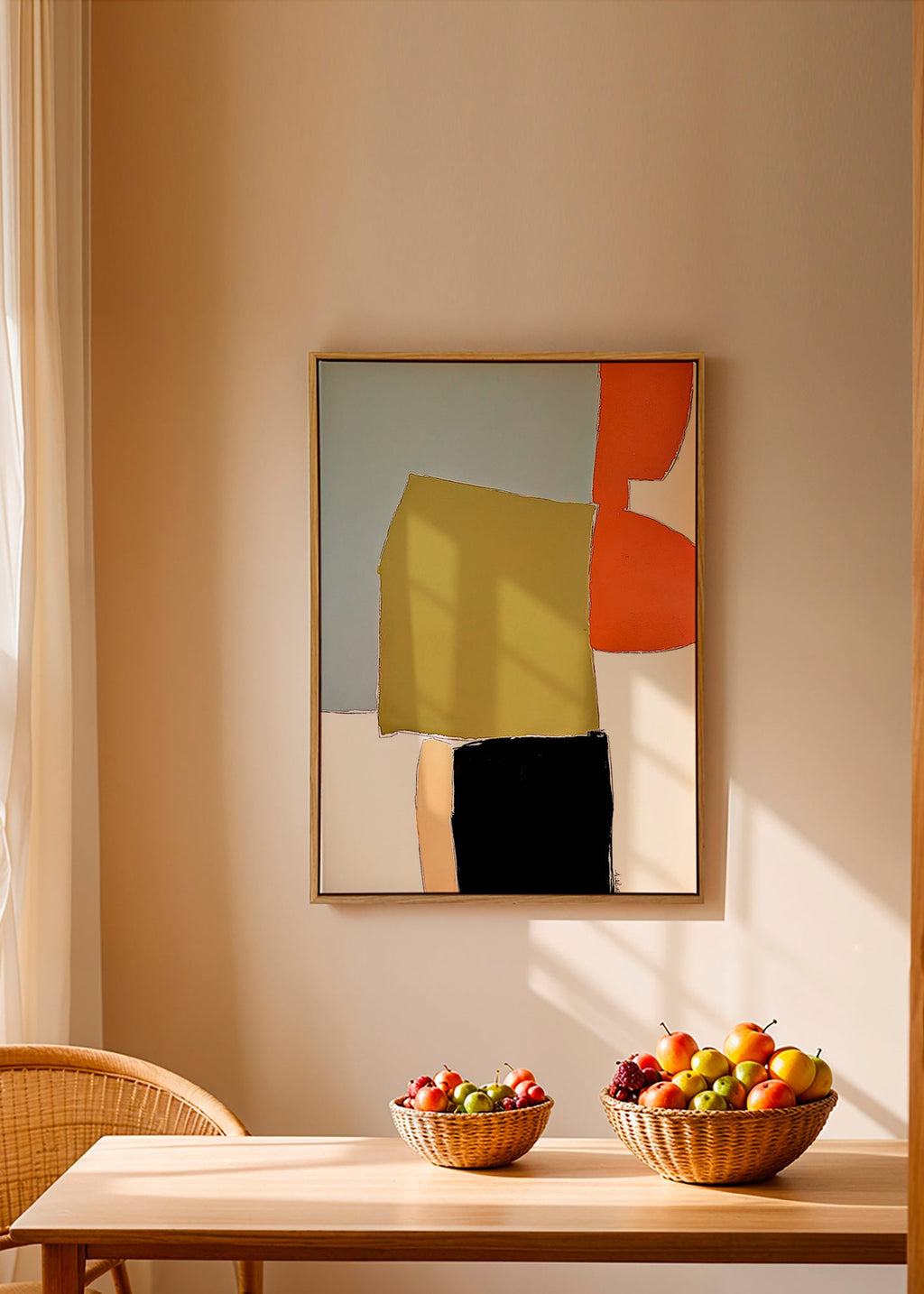 Quadro abstrato com blocos orgânicos – Canvas1