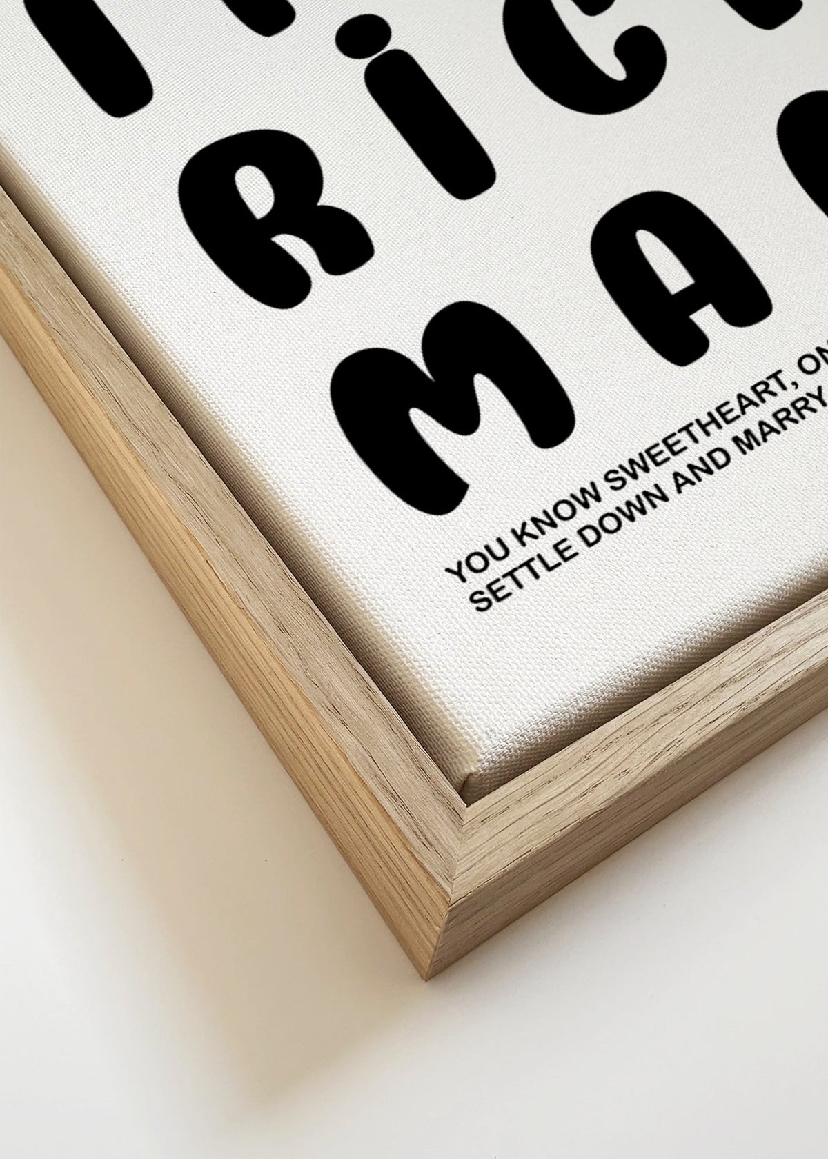 Ilustração tipográfica com frase divertida – Canvas detail