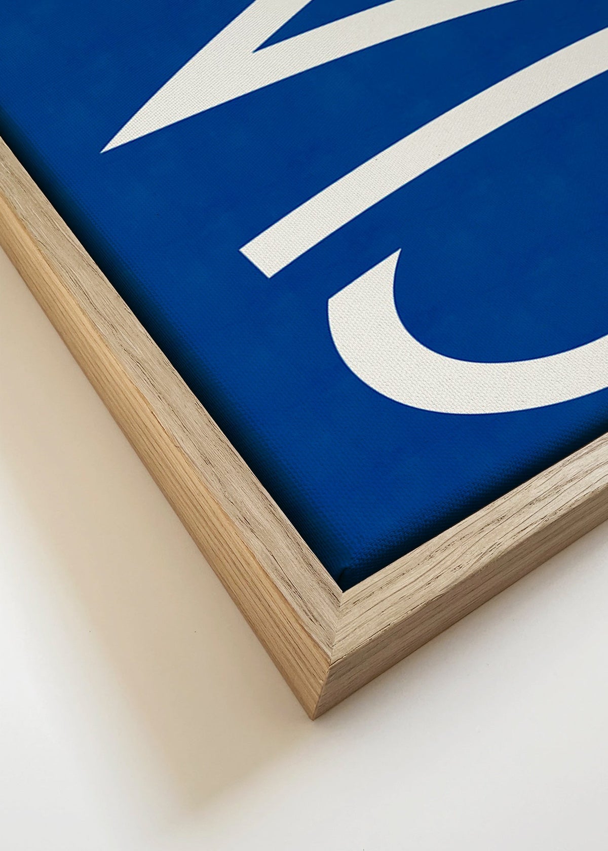 Quadro tipográfico 'CIAO' em azul – Canvas detail