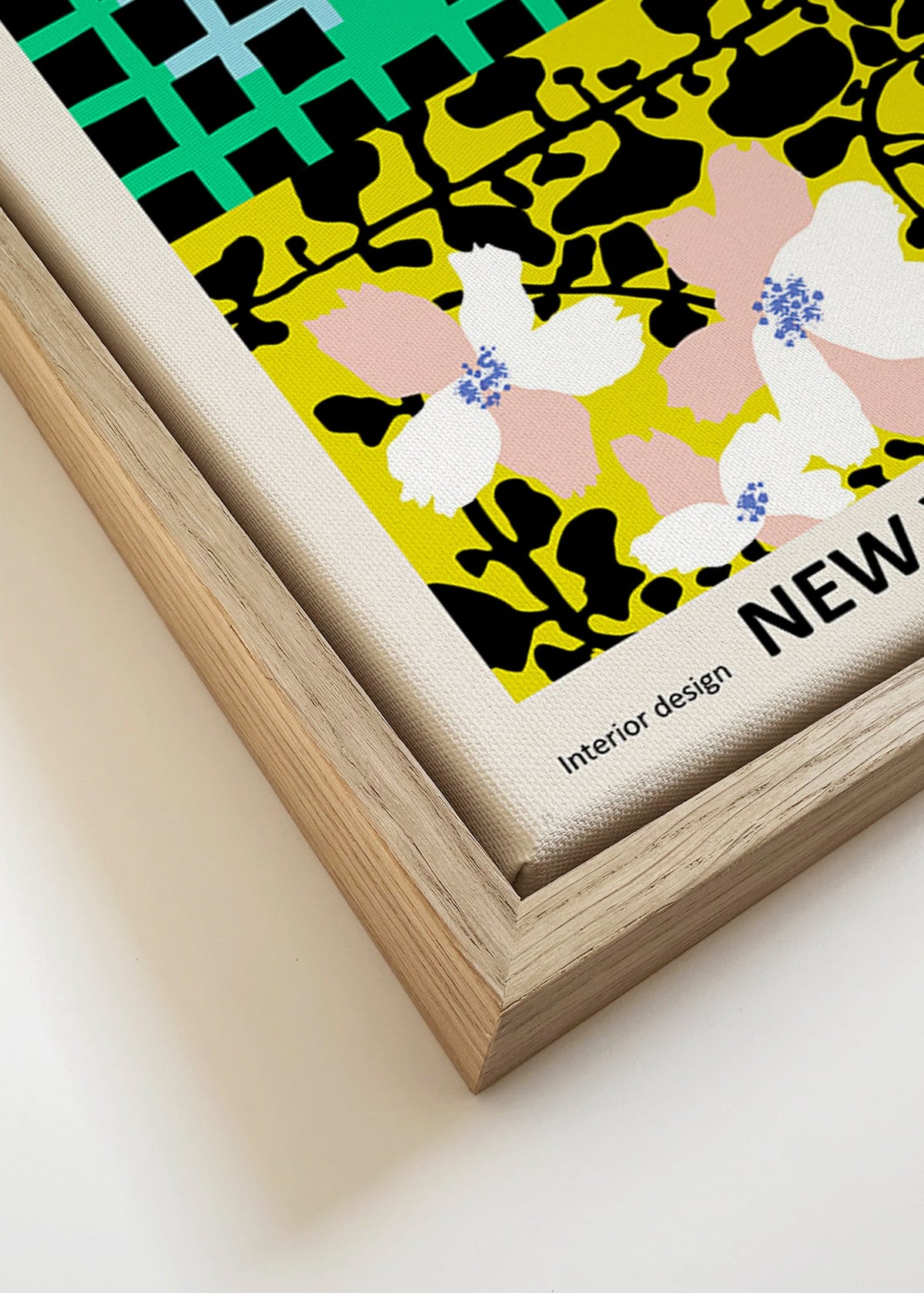 Poster de cidade: New York tipográfico com motivos florais – Canvas detail