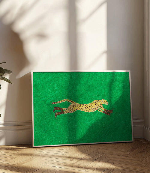 Guepardo a correr sobre fundo verde – Product1